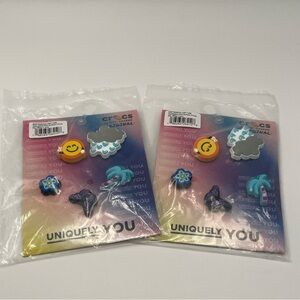 Crocs Summer Jibbitz Charms NEW 2 packs Sun Peace Palm Tree Butterfly Flower